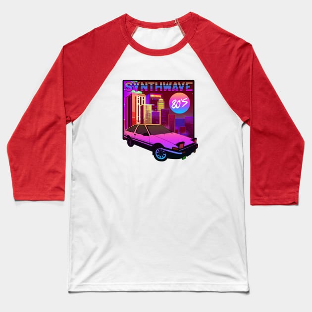 SYNTHWAVE Baseball T-Shirt by theanomalius_merch